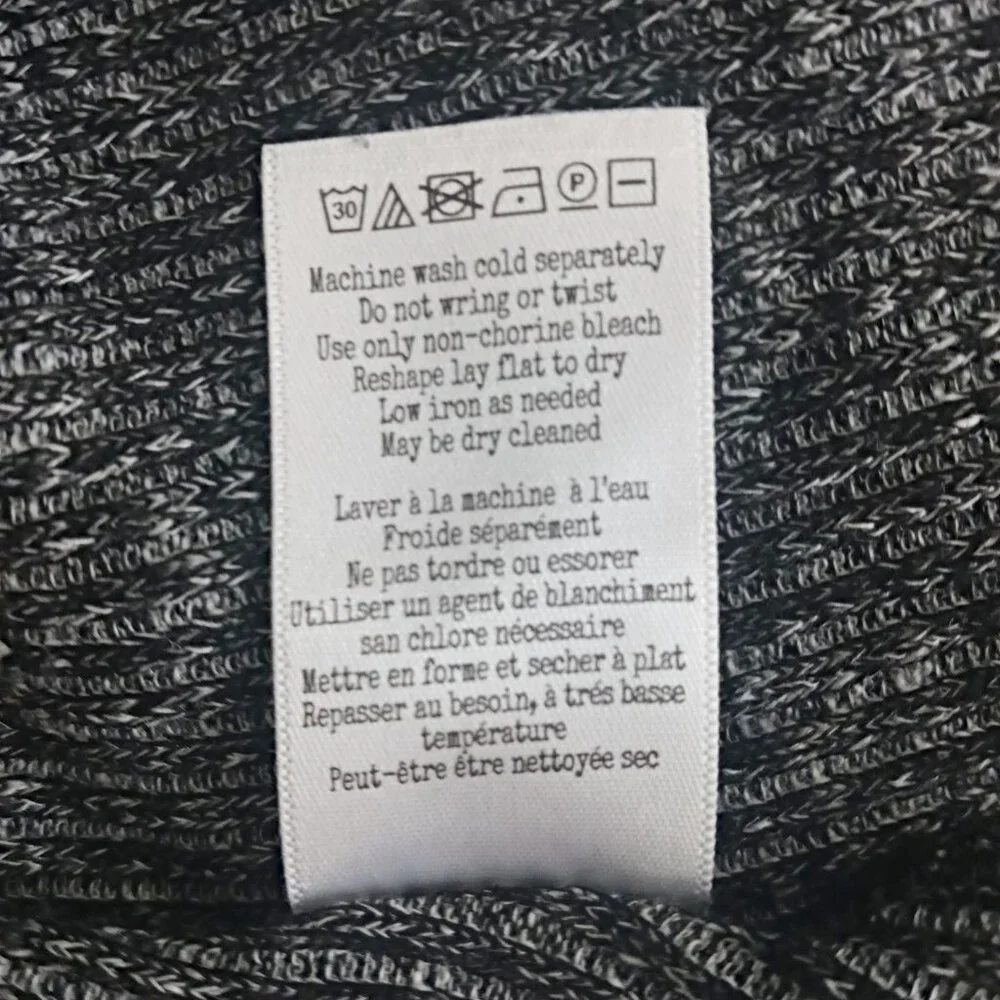 rag & bone Jean Womens V-Neck T-Shirt Black Gray Ribbing Cutout Back Size XS - Picture 10 of 10